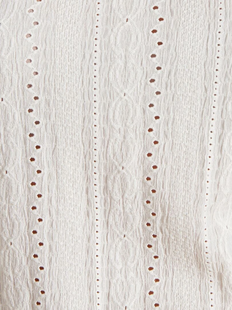 Tee shirt effet macramé   Damart   Blanc cassé