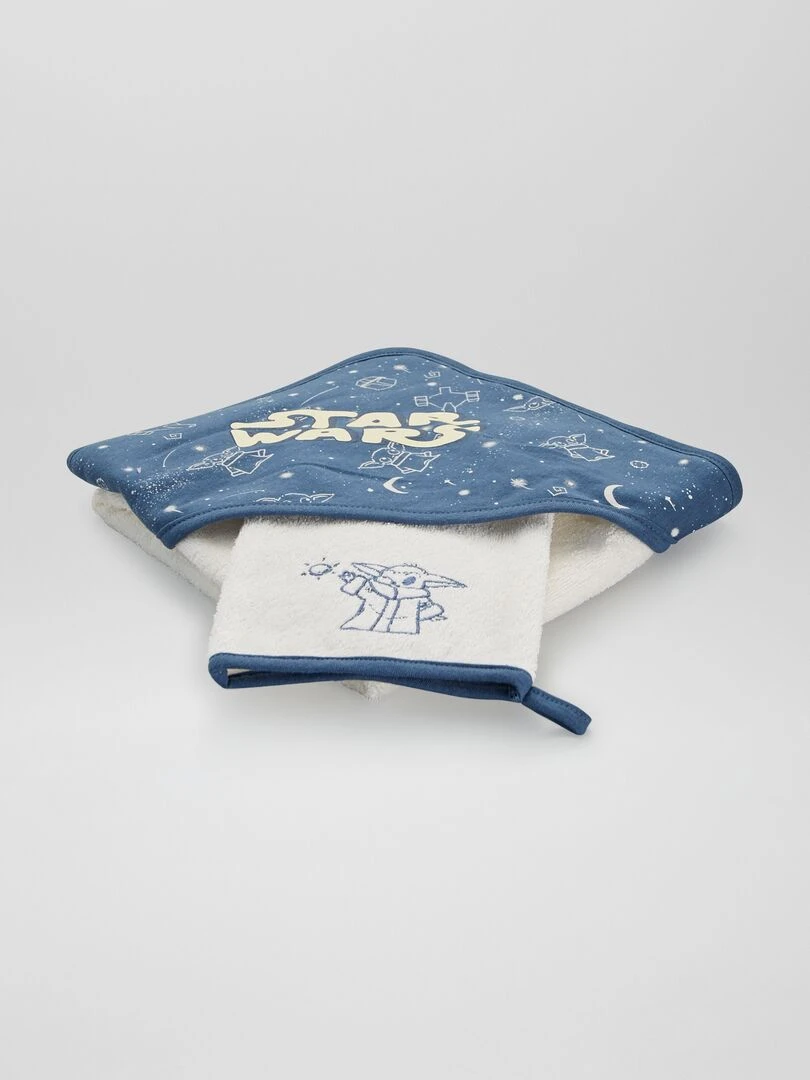 Cape de bain + gant de toilette 'Star Wars' Bleu/blanc