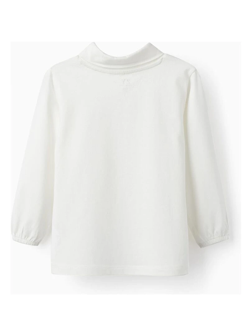 T shirt à manches longues en coton pour bébé fille manches longues LITERATURE CLUB Blanc