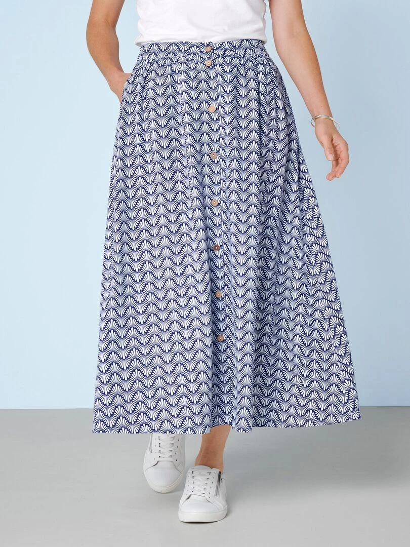 Jupe ample *fibres pure viscose Lenzing(TM) EcoVero(TM) Damart Bleu