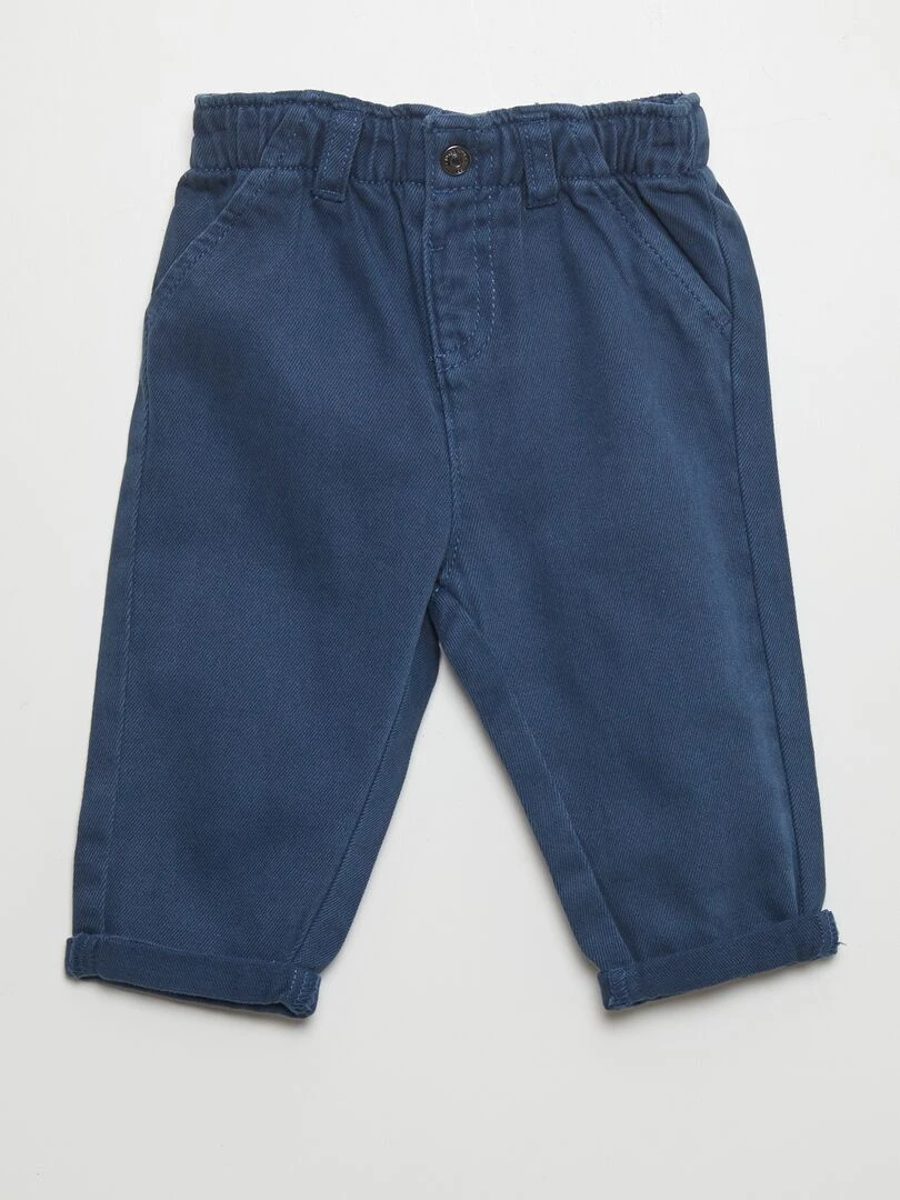 Pantalon style paper bag Bleu