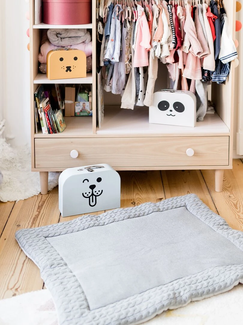 Tapis de parc pour bébé tapis de jeu en coton Gris foncé