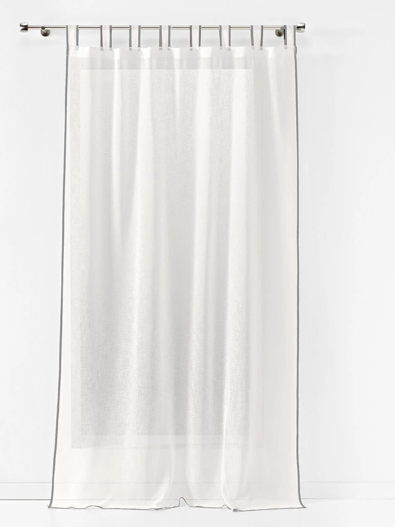 Voilage à passants en voile tissé Blanc