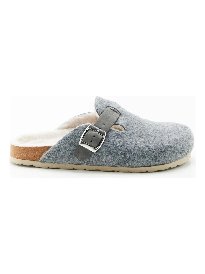 Mules sabots fourrées Thermolactyl   Damart   Gris chiné