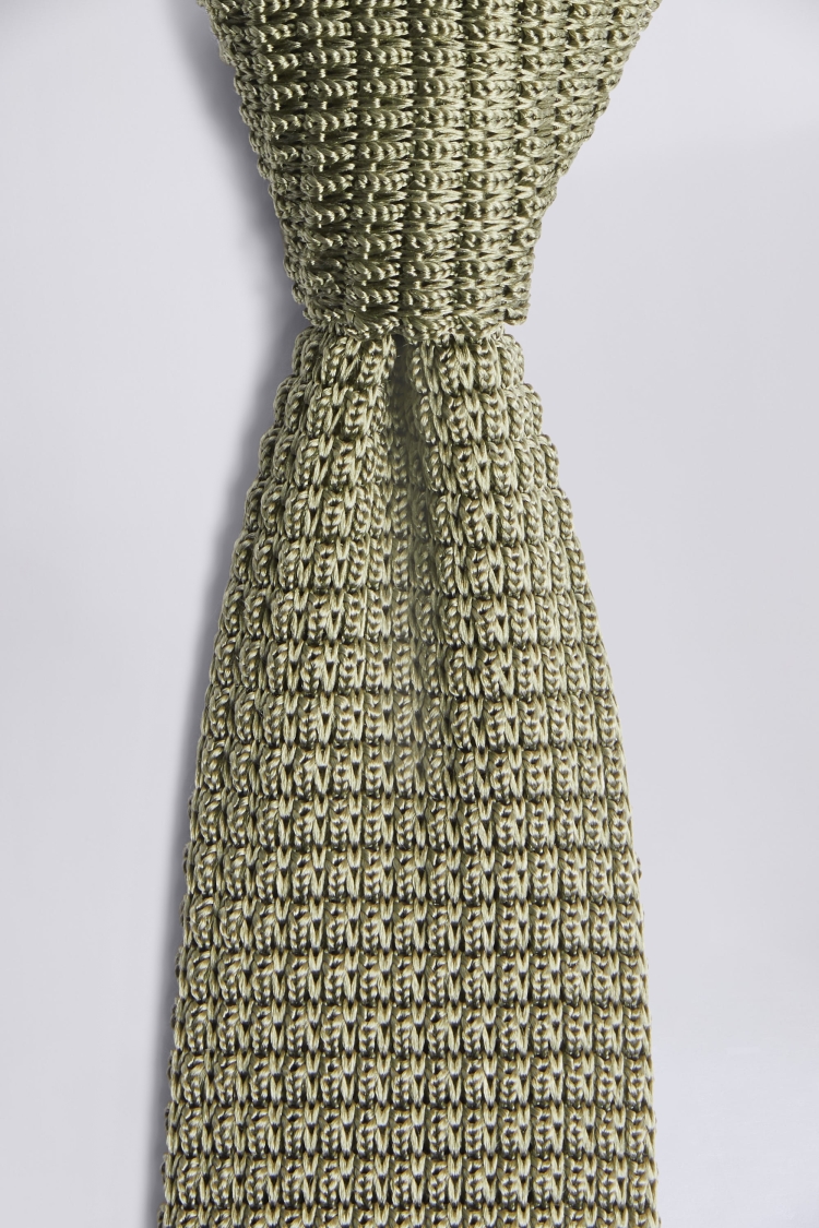 Sage Green Knitted Silk Tie Buy Online at Moss