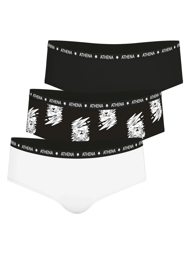 Lot de 3 boxers fille Ecopack Girl Mode Fille Blanc Noir