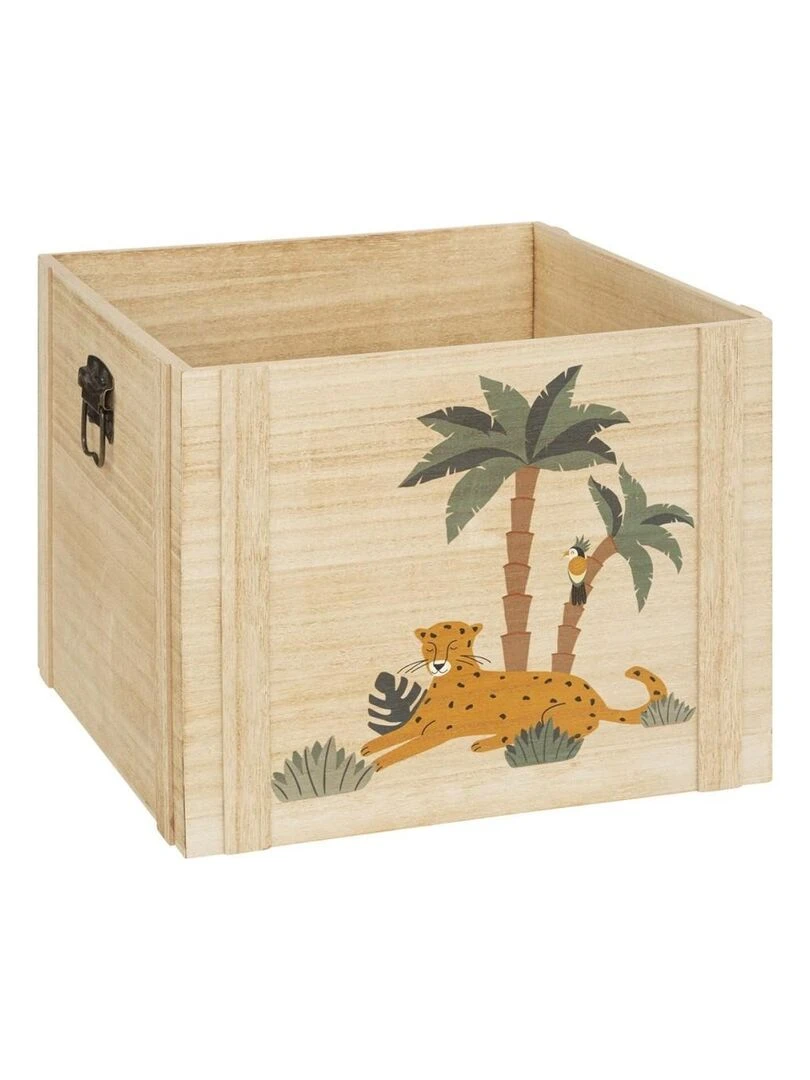 Lot de 3 cagettes bois Jungle Beige