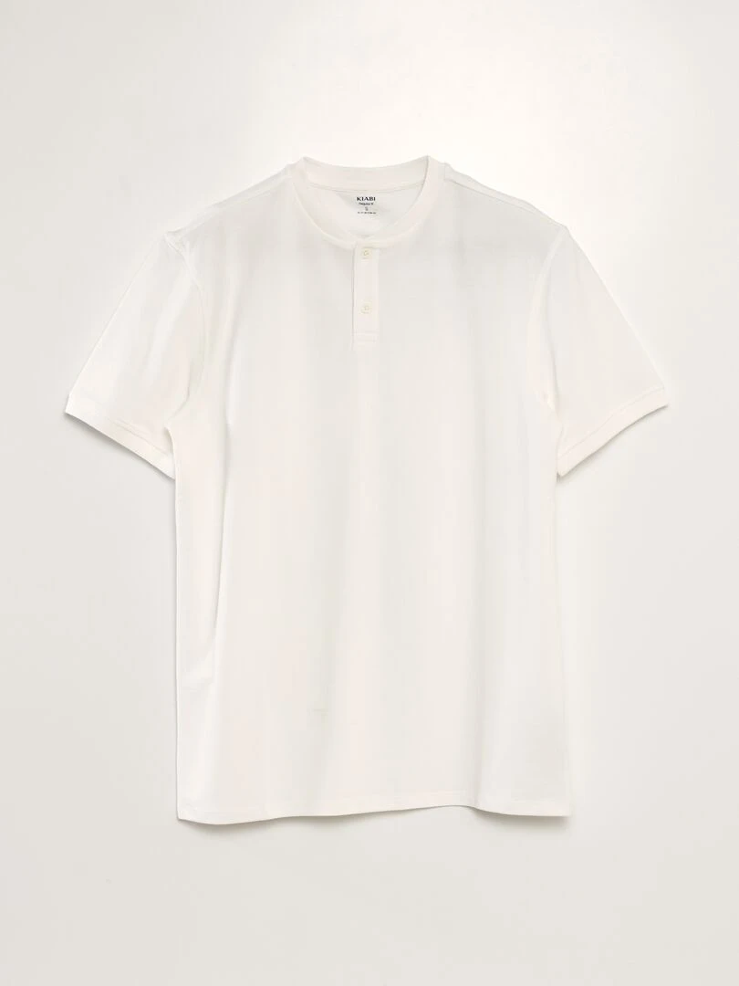 Polo en piqué de coton uni blanc