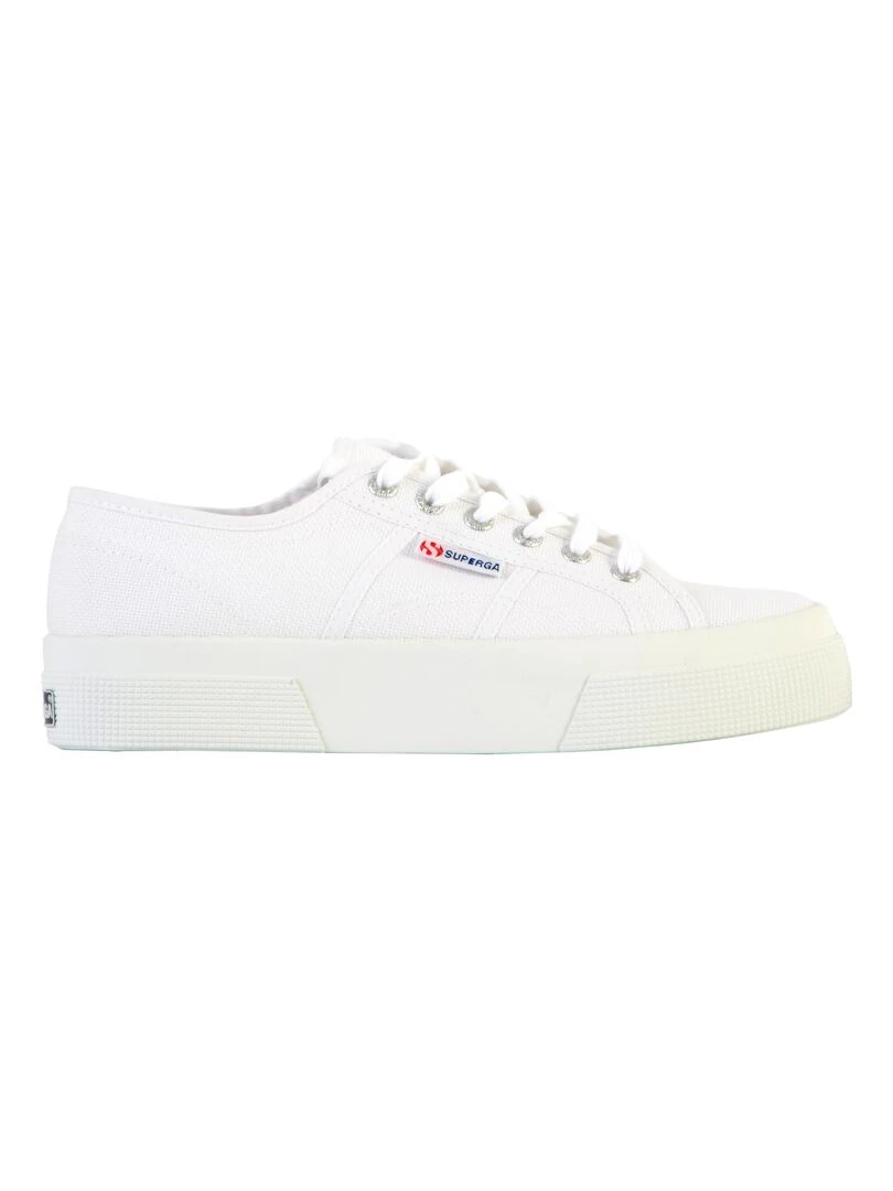 Basket Basse à Lacets Superga Platform Blanc