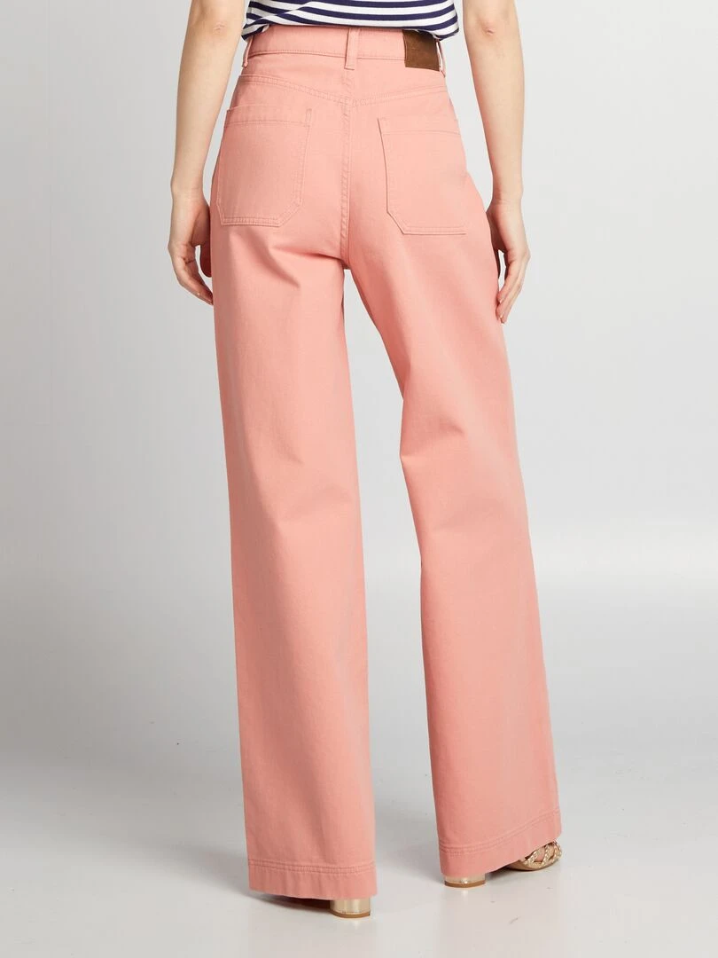 Jean large à taille haute   L32   Rose