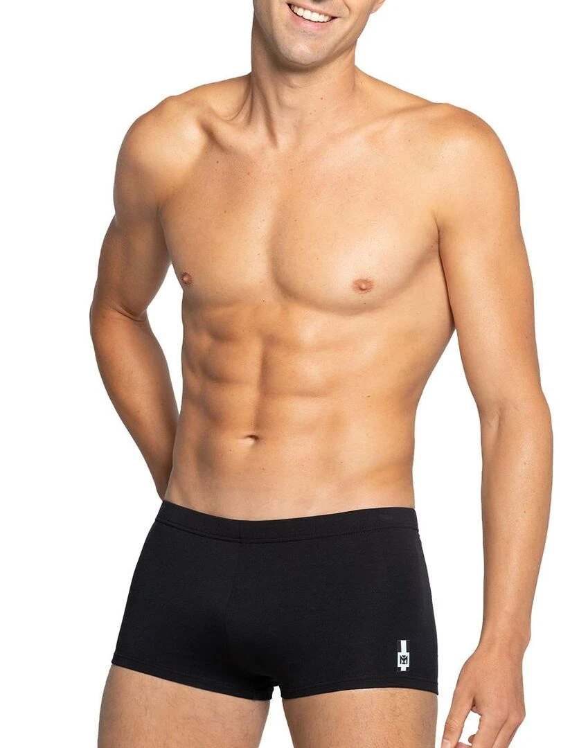 Boxer de bain uni avec cordon de serrage Cayo Noir