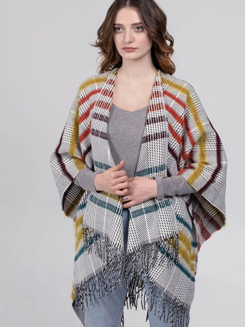 Poncho Sarabia Fabriqué en France Multicolore