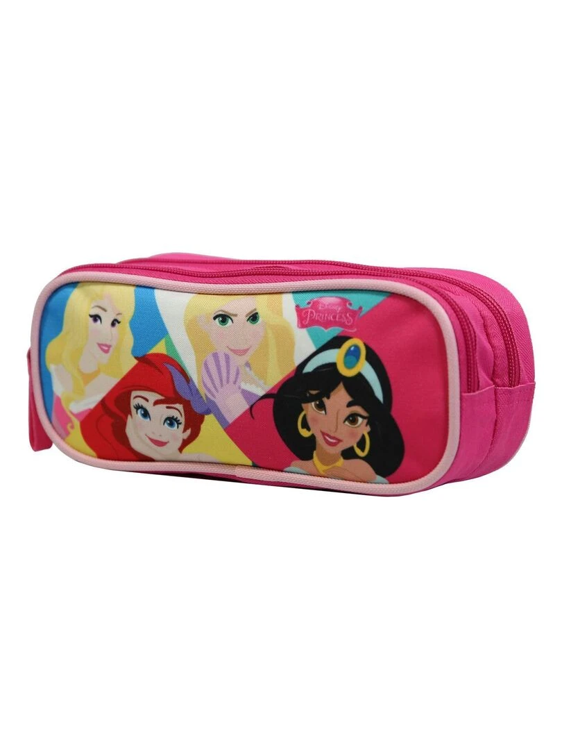 Trousse scolaire 2 compartiments Disney Princesses Rose Bagtrotter Rose