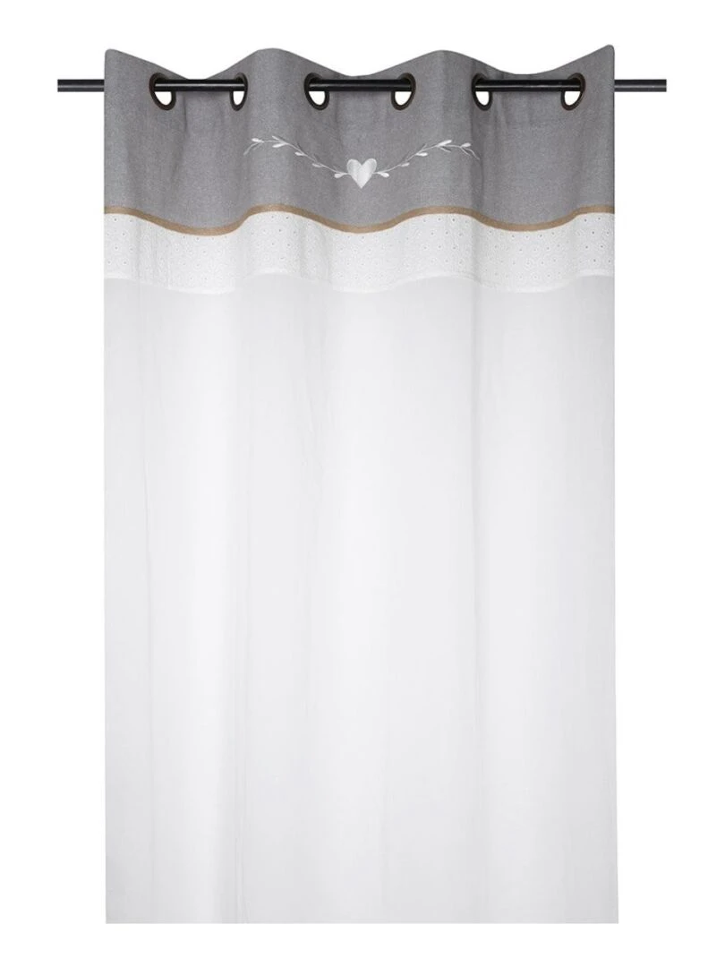 Voilage à œillets 140x260 cm Candice blanc coton Blanc