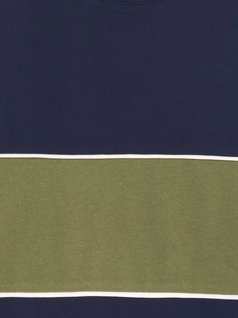 T shirt en piqué de coton   Vert/bleu marine