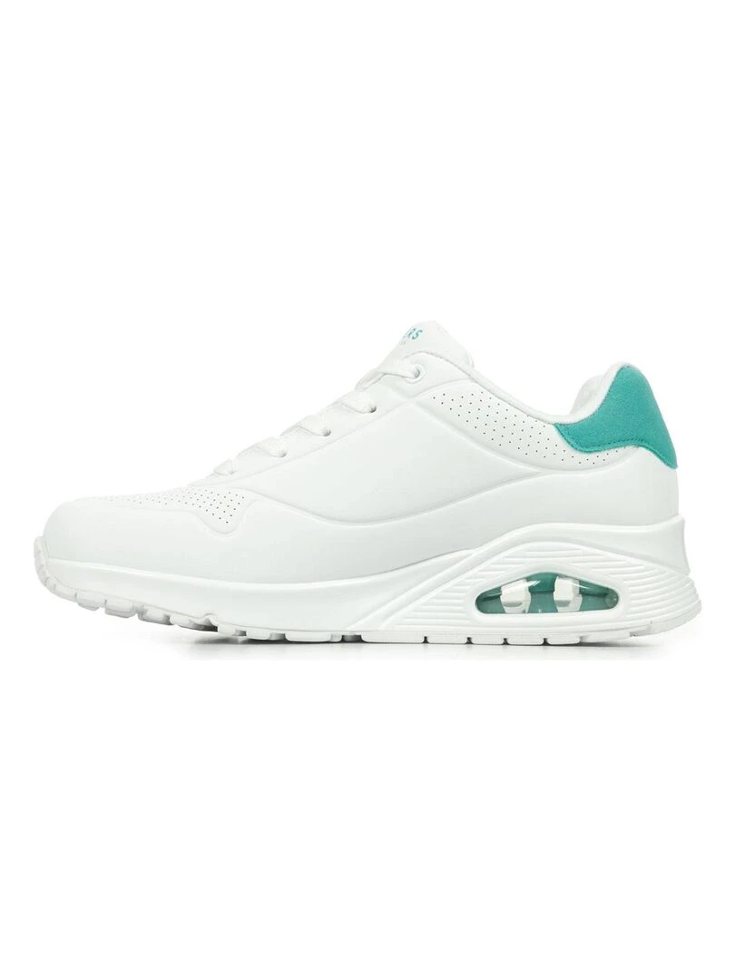 Baskets Skechers Uno Pop Back   Blanc Bleu ciel