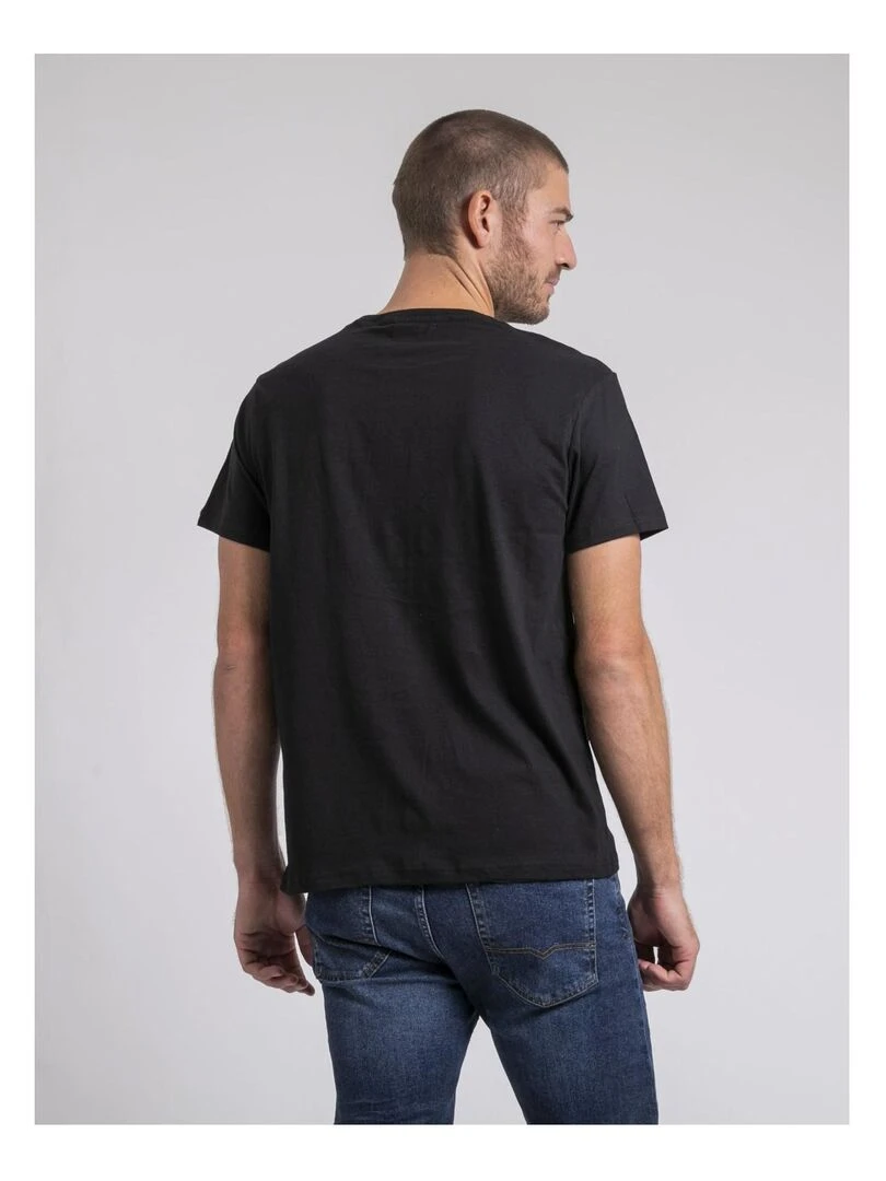 T shirt col rond pur coton JAMEKONG Noir