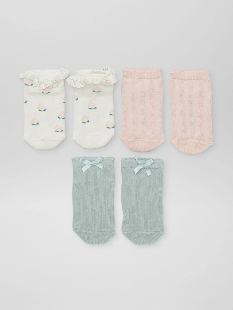 Lot de 3 paires de chaussettes fantaisies Pastel