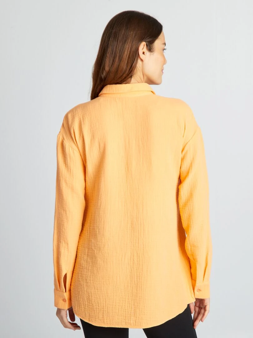 Chemise en gaze de coton d'allaitement   Orange