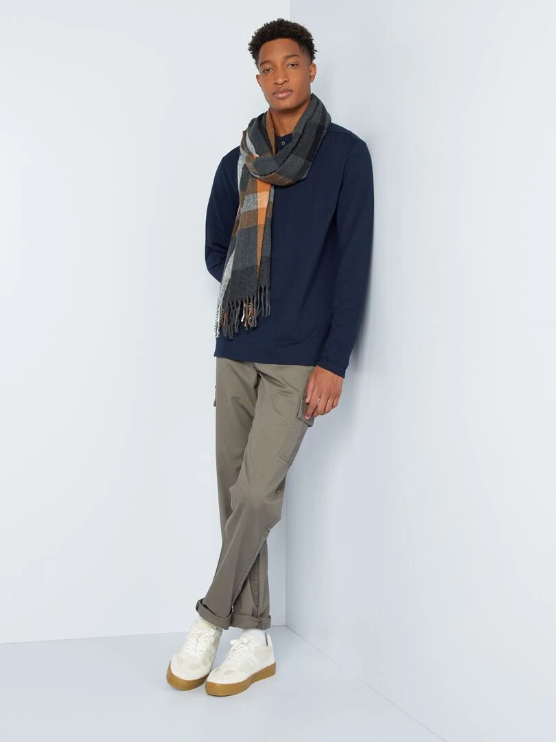 Pantalon droit avec poches sur les côtés +1m90 L36 Kaki
