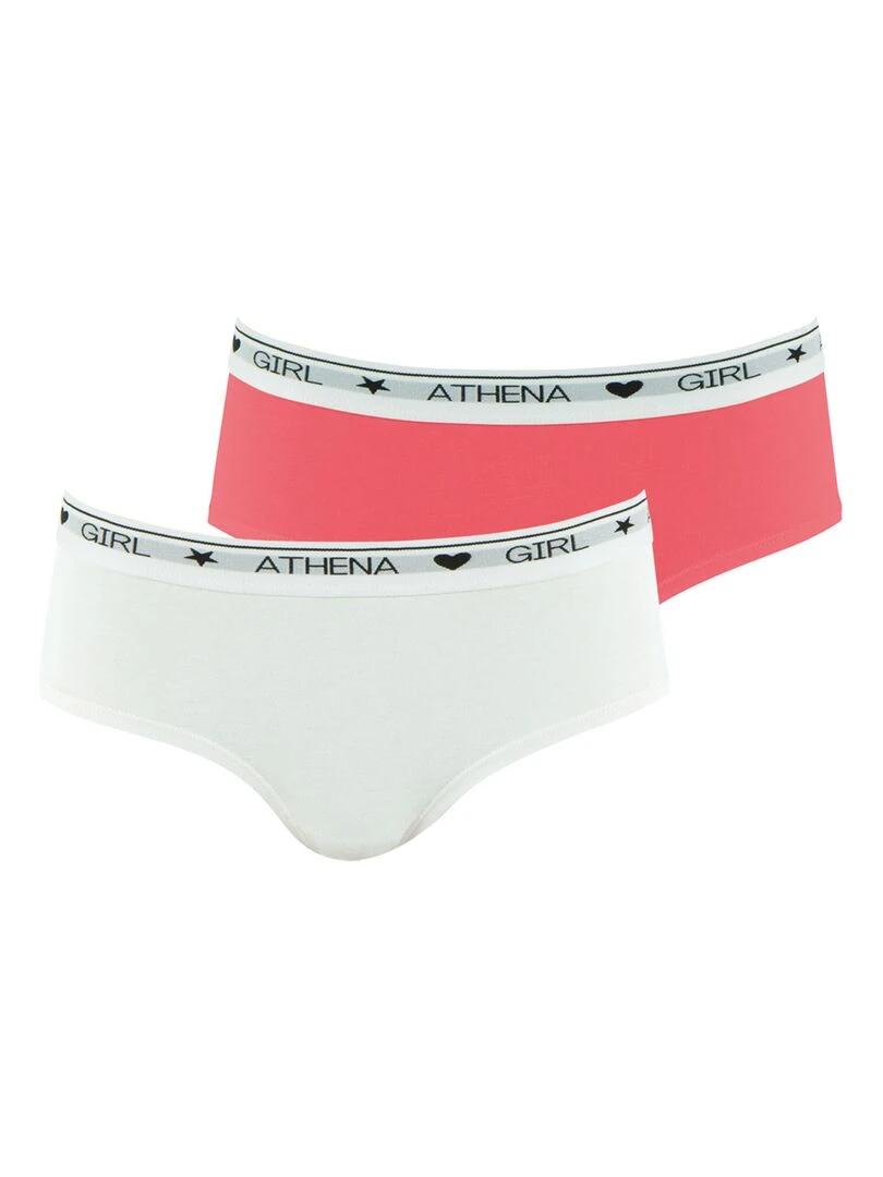Lot de 2 boxers fille Coton Ultra Doux Girl by Orange corail