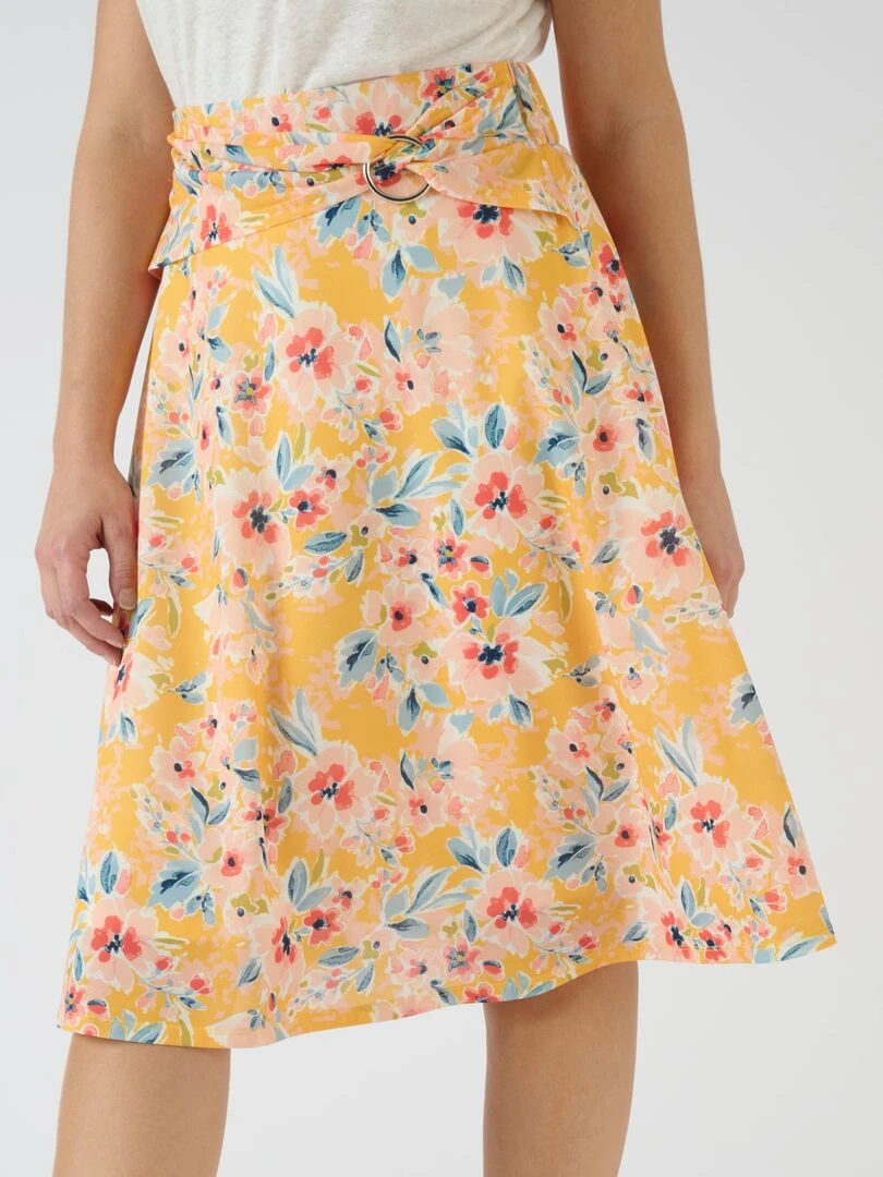 Jupe ceinture à boucle   Damart   Jaune