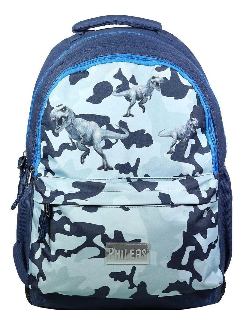 BAGTROTTER Sac à dos 2 compartiments Phileas Dinosaures Bleu Système Smart Comfort Bleu