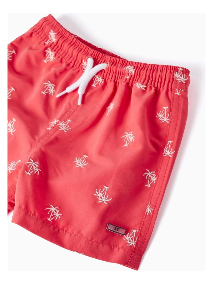 Short De Bain Avec Broderies Pour Bébé Garçon   Rouge