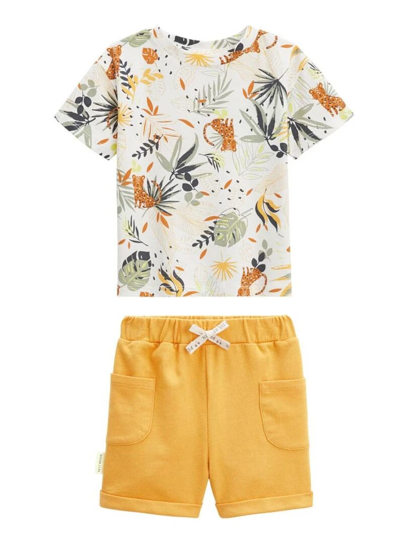 Ensemble bébé t shirt et short Wakae Moutarde