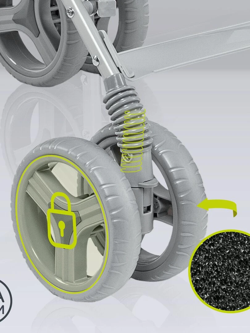 LIONELO Irma   Poussette bébé canne compacte   De 6 à 36 mois   Accessoires inclus   Gris   Gris