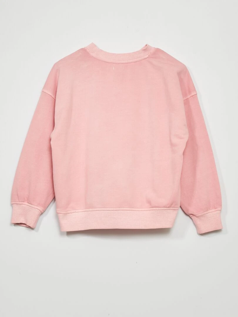 Sweat en molleton léger avec imprimé   Rose