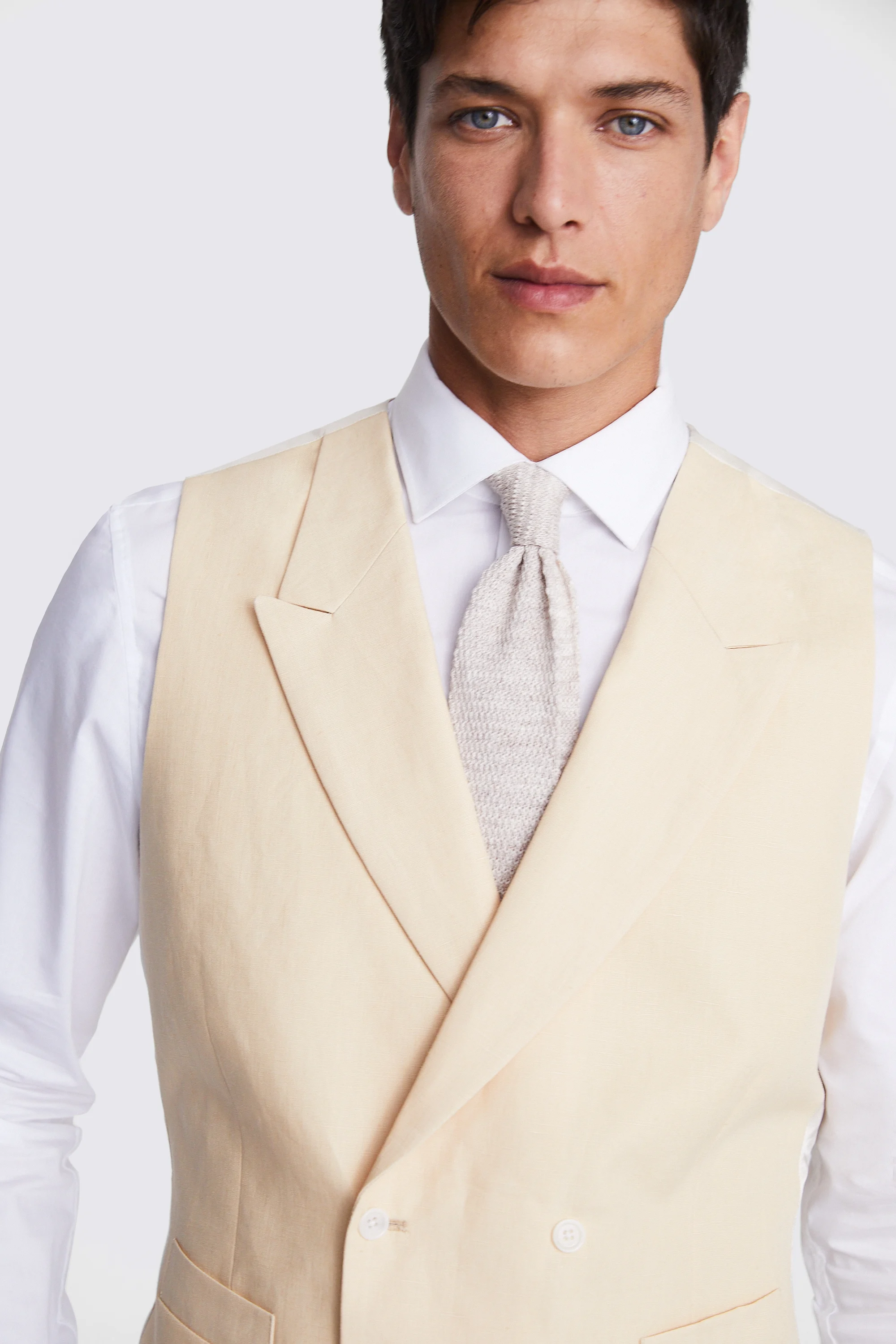 Tailored Fit Grey Sharkskin Morning Waistcoat   Buy Online at Moss