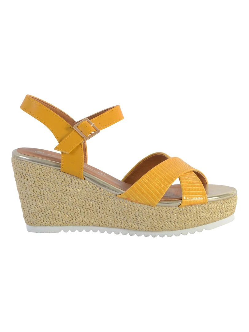 Sandale Compensée The Divine Factory QL4350   Jaune