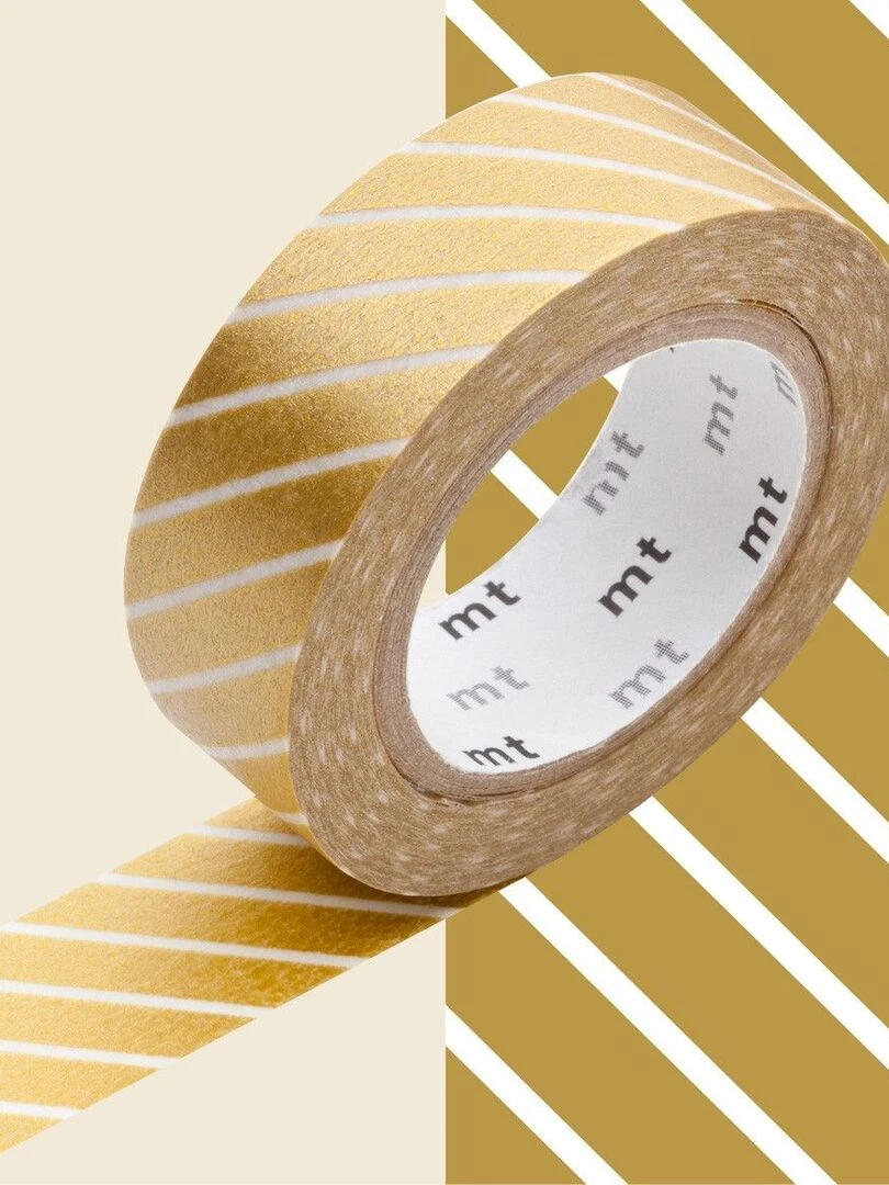 Masking tape rayé doré   1 5 cm x 7 m   N/A