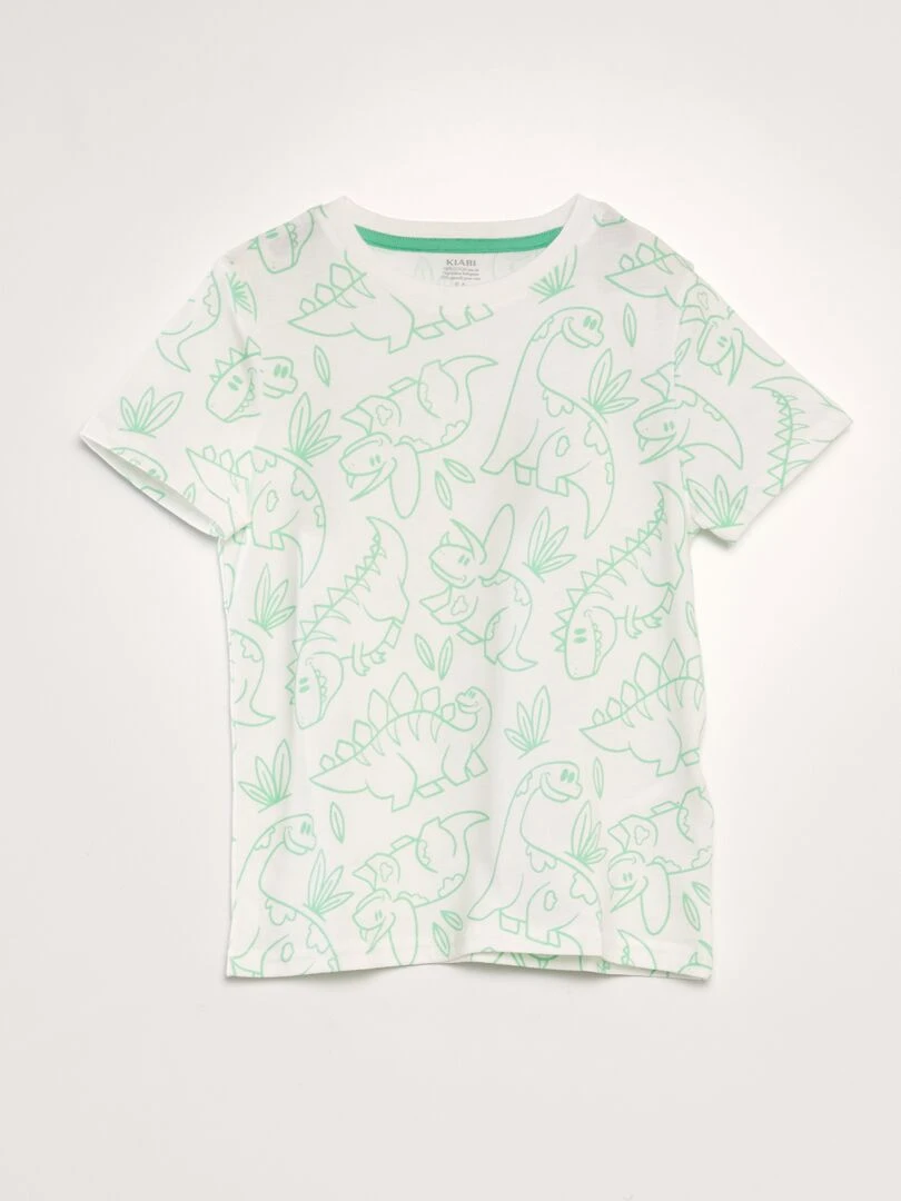 T shirt imprimé Vert/blanc