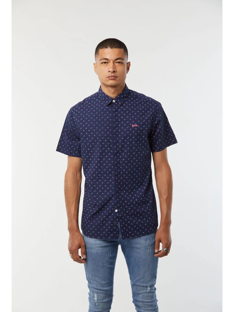 Lee Cooper Chemise manches courtes coton regular DOCE Bleu foncé
