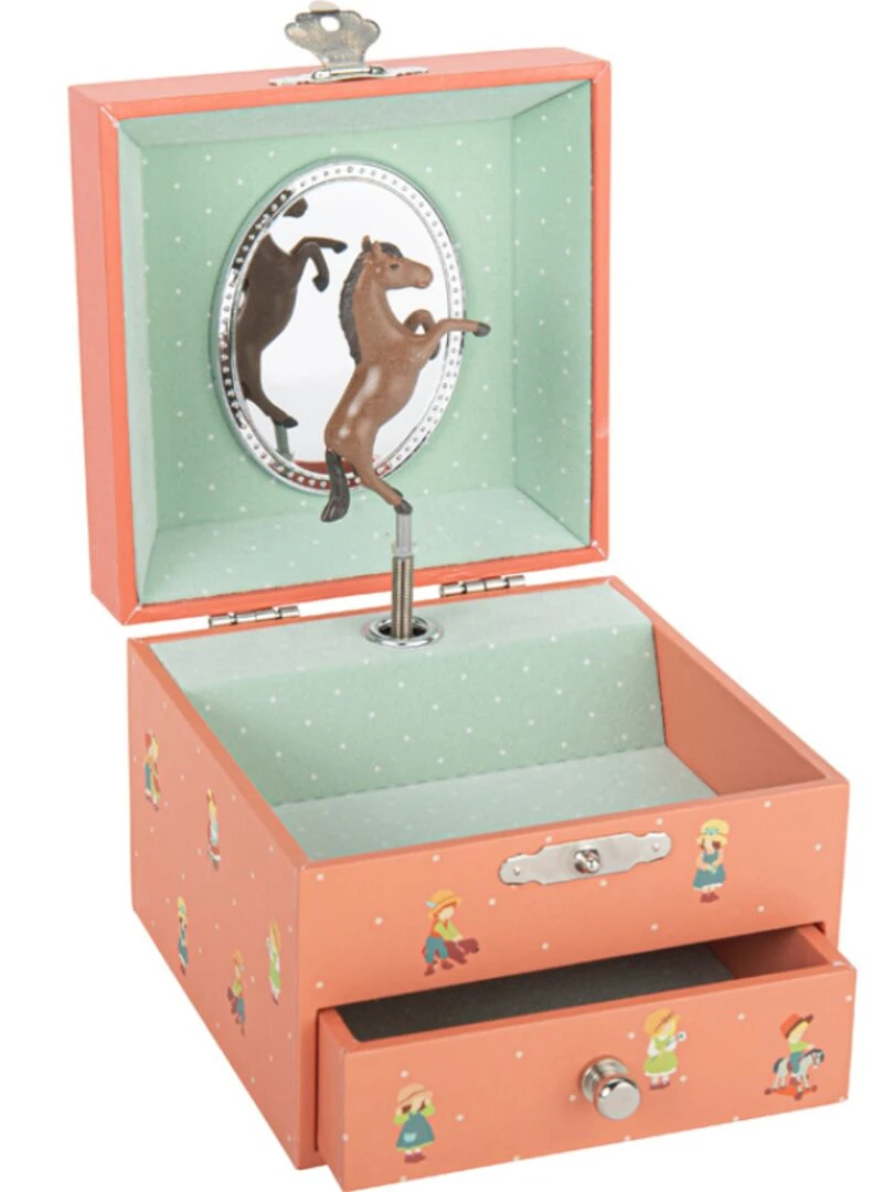 Boîte À Bijoux Musicale Mémoire D'enfance Jeanne Lagarde Orange