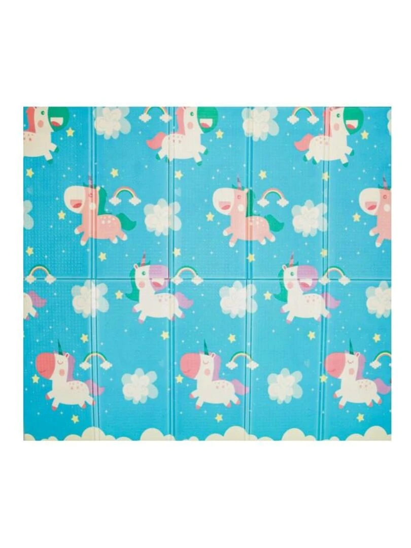 Tapis d'Eveil Pliable Réversible Bébé Licorne & Route par Kidolo Beige