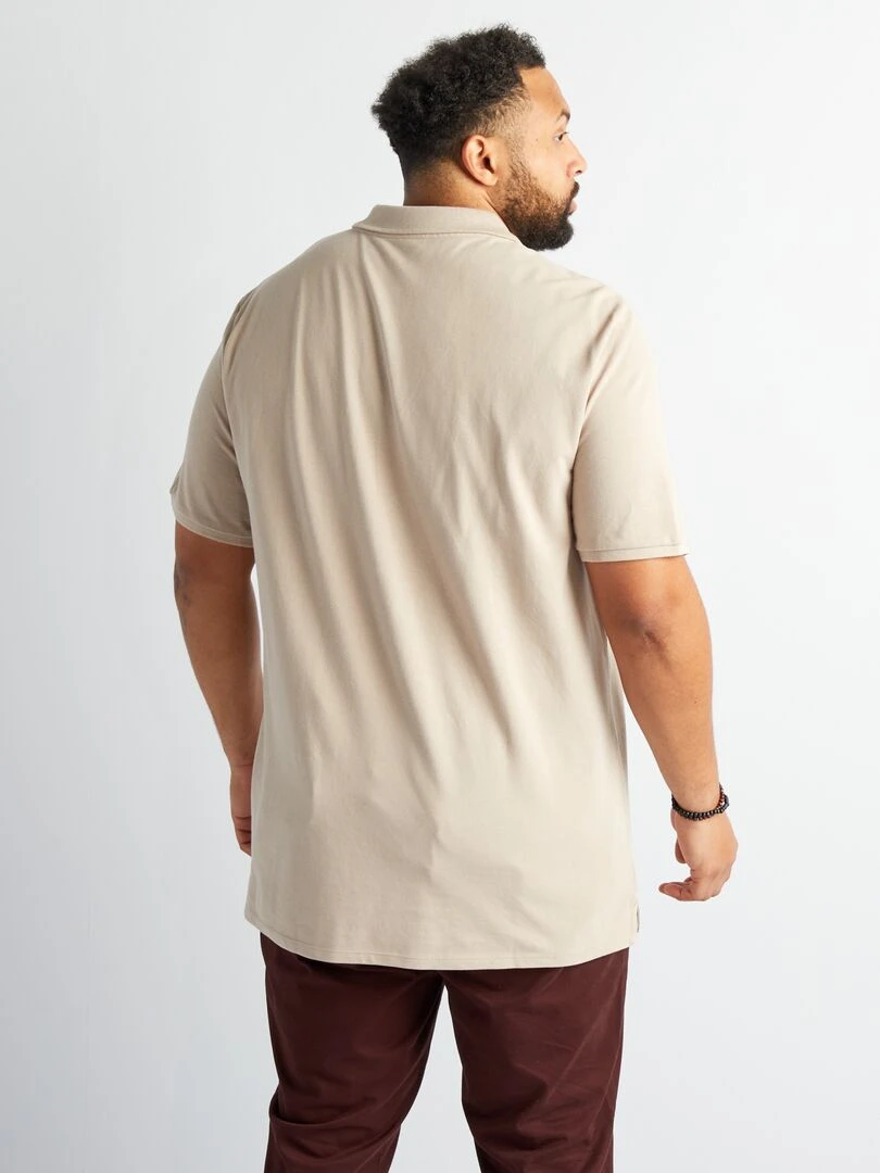 Polo en maille piqué   Beige gris