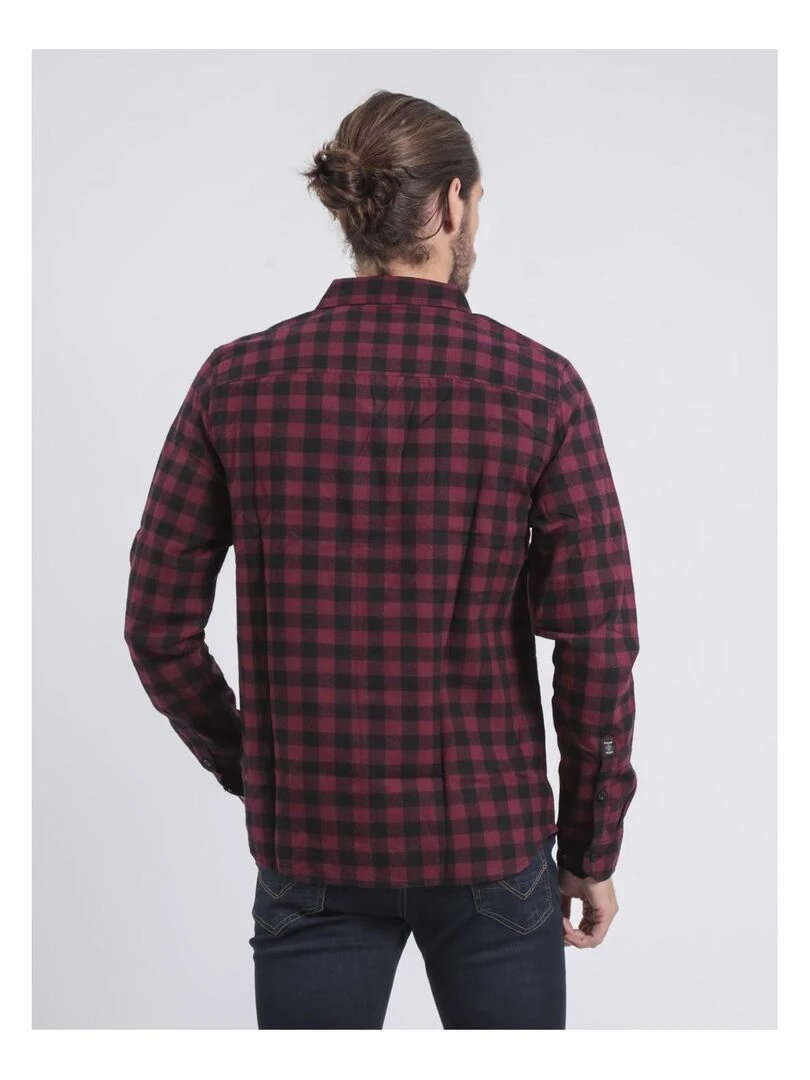 Chemise manches longues carreaux TOMALAX Bordeaux