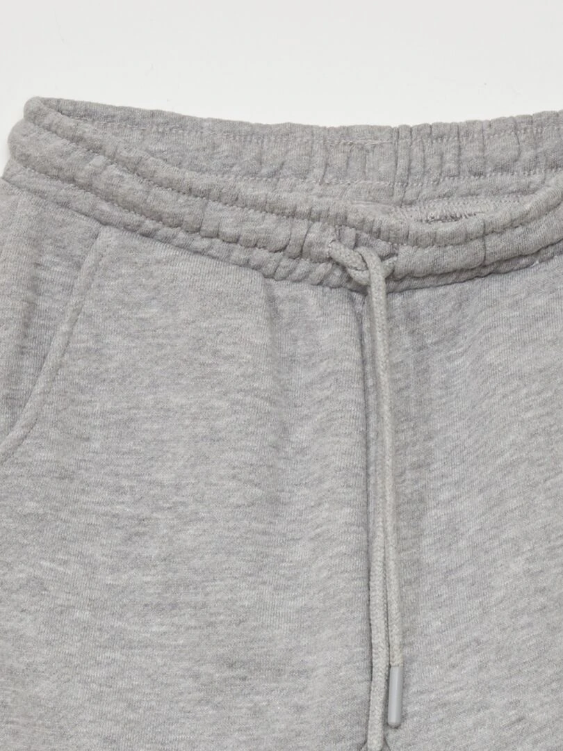 Pantalon jogging en french terry avec coutures   Gris chiné
