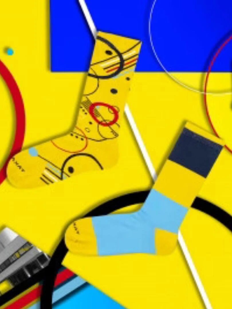 Chaussettes Takapara Bauhaus 3 Jaune
