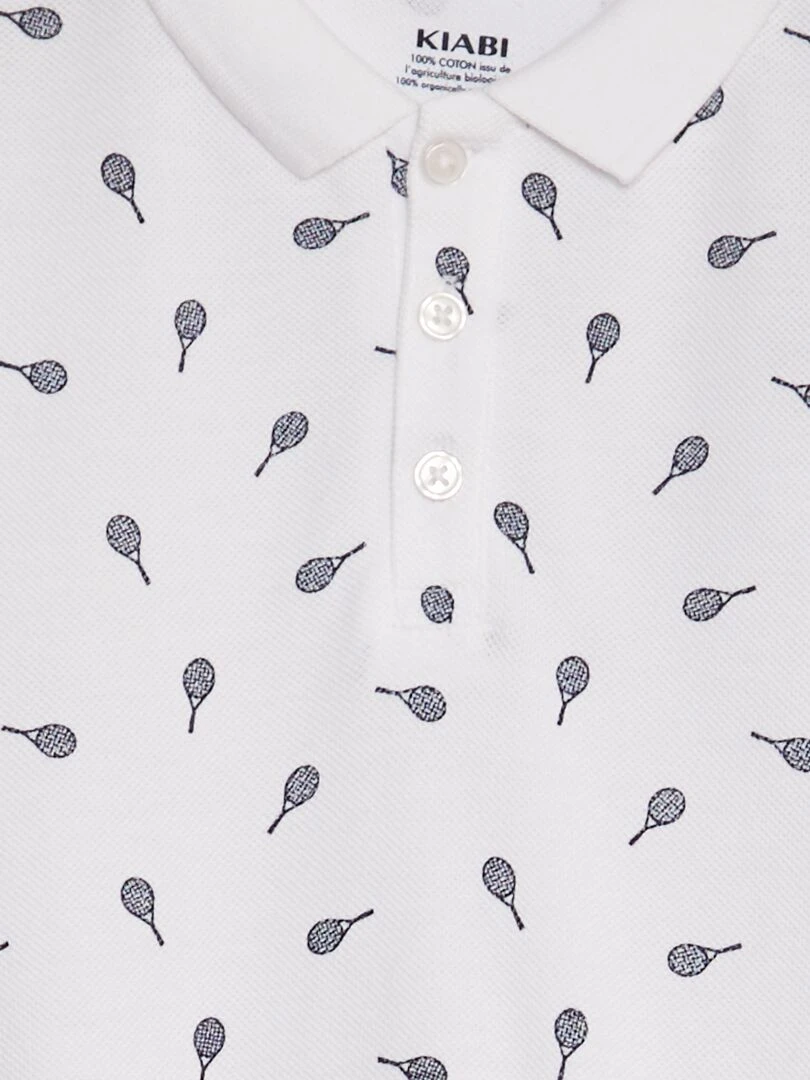 Polo à motif Blanc