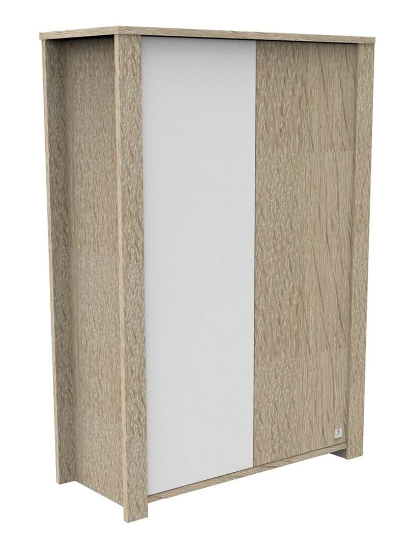 Armoire 2 portes SAUTHON Blanc Marron