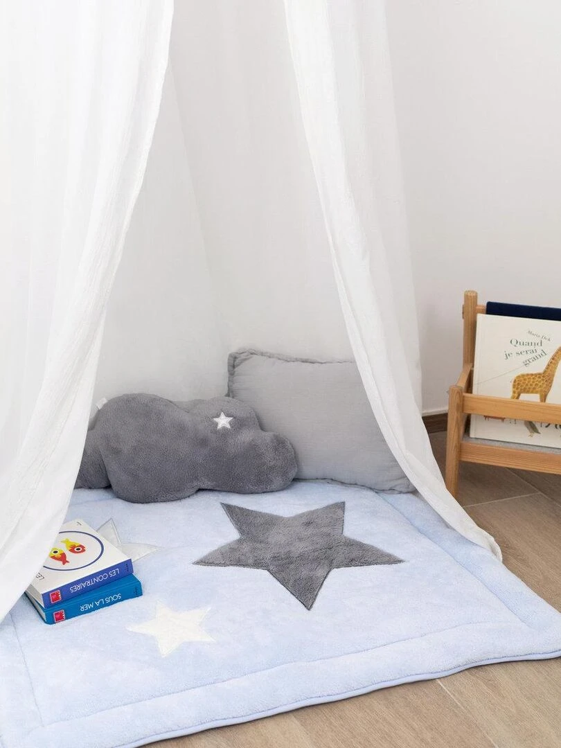 Bemini Tapis de parc et jeu Pady softy et terry   Bleu clair