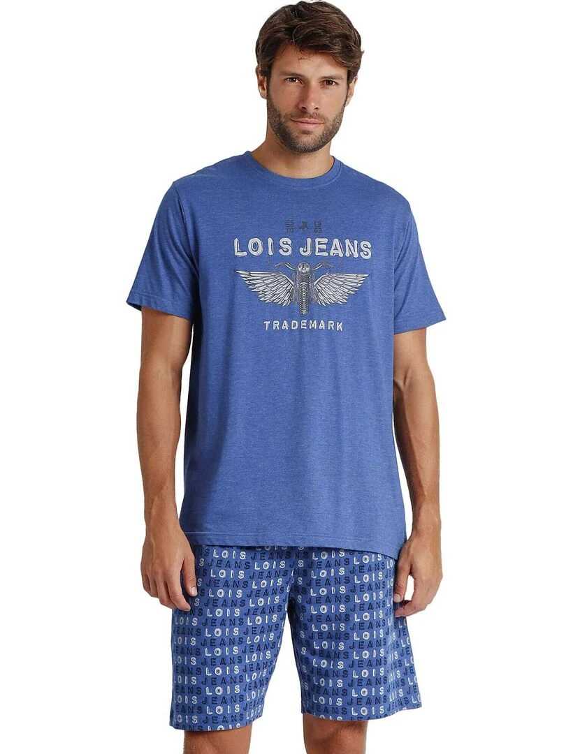 Pyjama short t shirt Motowings Lois Bleu