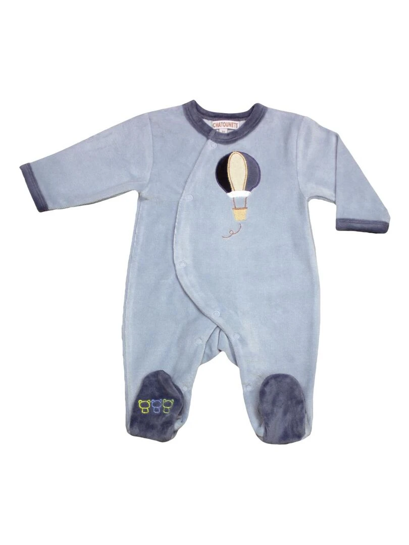 Pyjama "MONTGOLFIERE" Les Chatounets Bleu ciel