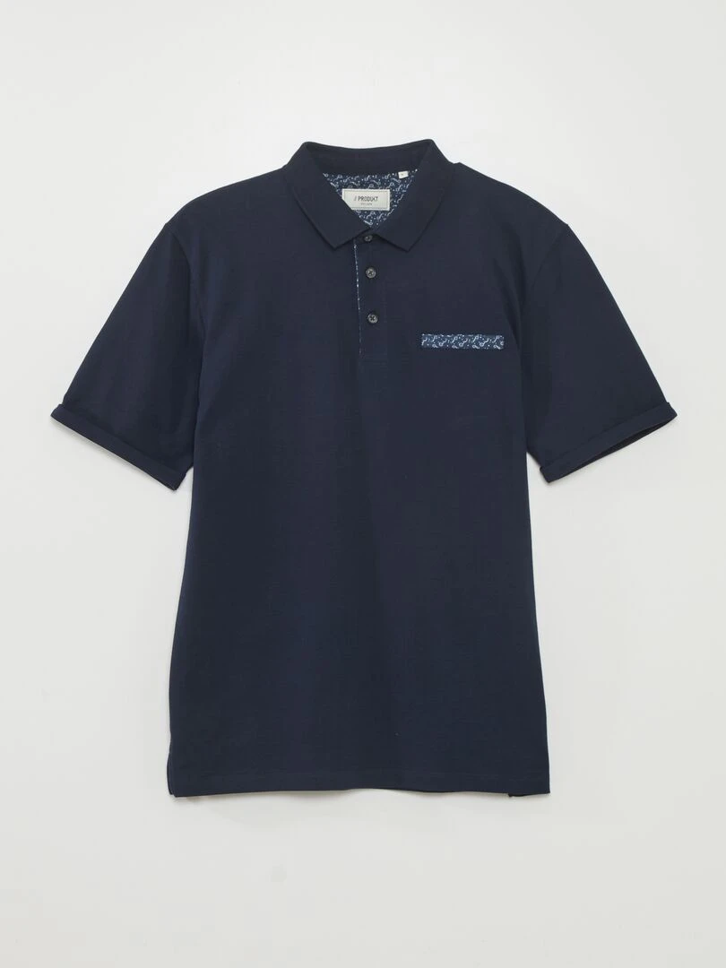 Polo 'Produkt' en piqué de coton Bleu marine
