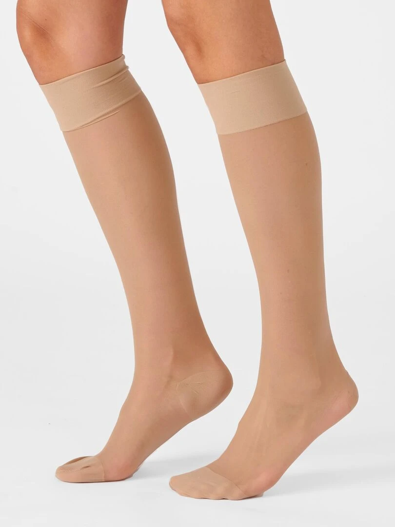 Mi bas compression dégressive légère Sigvaris 70D Damart Beige