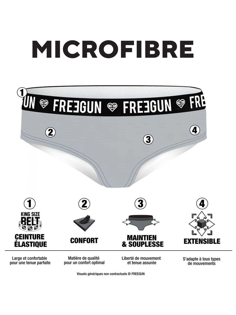 Lot de 3 culottes fille utlra stretch Freegun Rouge